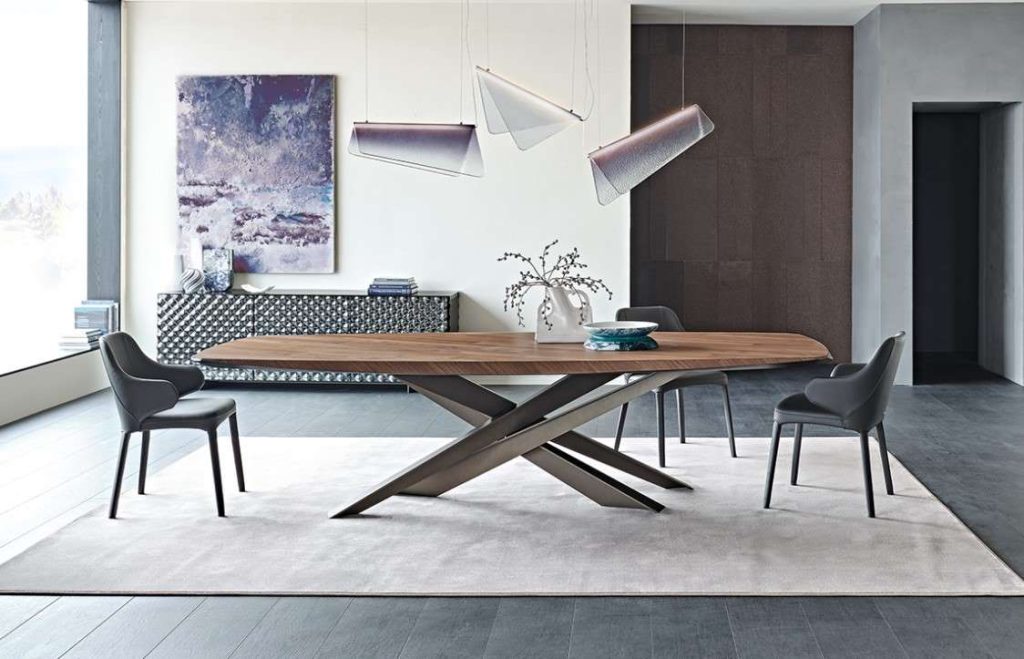 Lancer dining table and Vivaldi sideboard by Cattelan