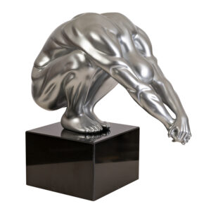 Silver Diver Sculpture