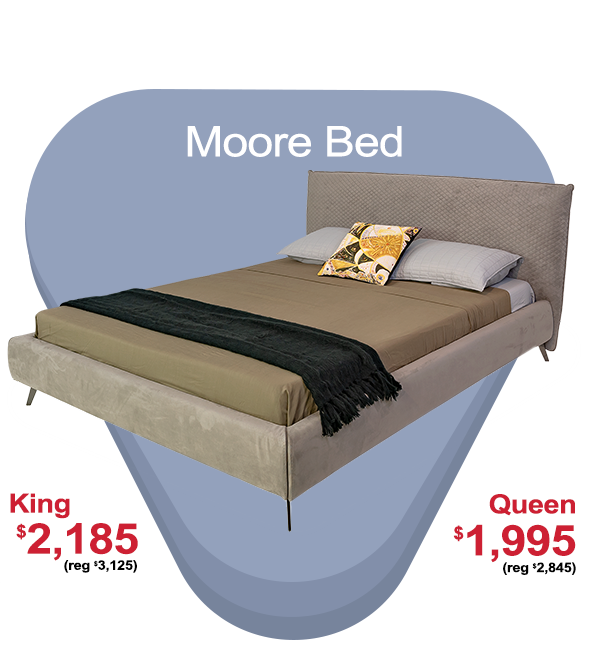 Moore Bed in light grey, closeout while supplies last